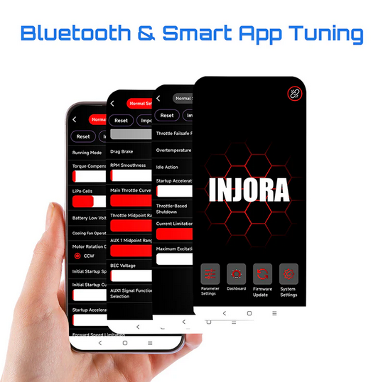 INJORA - Roverin FOC Sensored Brushless ESC & Motor Combo for 1/18 TRX4M Ascent18 (4800Kv)