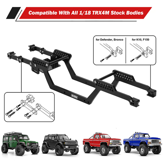 INJORA - Universal LCG Chassis Frame Kit for 1/18 TRX4M (Aluminum)