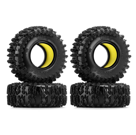 INJORA - 1.3" 70*26mm Cling On Tires & Silicone Rubber Inserts Combo (4) Super Soft