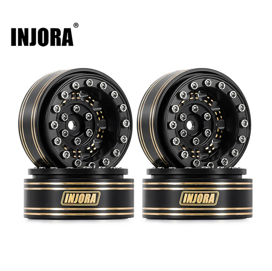 INJORA - 1.3" 81g/pcs Super Heavy Brass Beadlock Wheels for 1/24 1/18 RC Crawler