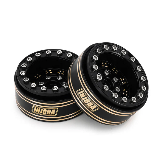 INJORA - 1.3" 81g/pcs Super Heavy Brass Beadlock Wheels for 1/24 1/18 RC Crawler