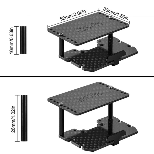 INJORA - Double Decker Carbon Fiber Tray Battery ESC Receiver Tray for 1/18 TRX4M