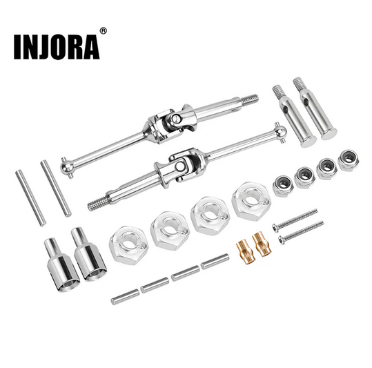 INJORA - Stainless Steel CVD Drive Shaft, Axles, Wheel Hexes Set for Losi Micro-B Micro-T