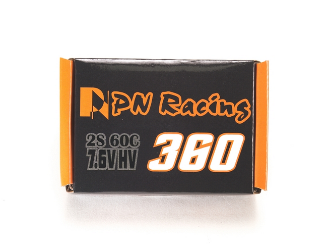 PN Racing - V5 LiPo 2S 7.6V HV 360mah 60C Hardcase Battery (Charging Cable Included)