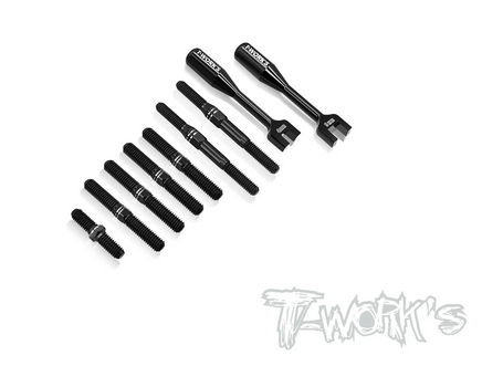 T-Work´s - TBB-MP11 64 Titanium Black Coating Turnbuckle Set ( For Kyosho MP11 )