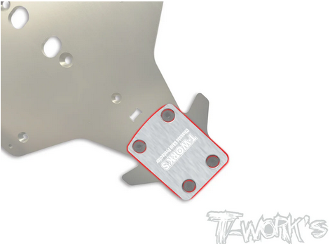 T-Work´s - TO-220-MP11 Stainless Steel Rear Chassis Skid Protector ( Kyosho MP11 ) 2pcs.