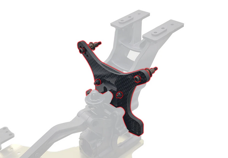 T-Work´s - TO-247-MP11-R Graphite Rear Shock Tower 4mm With short Standoffs ( For Kyosho MP11 ) (Copia)