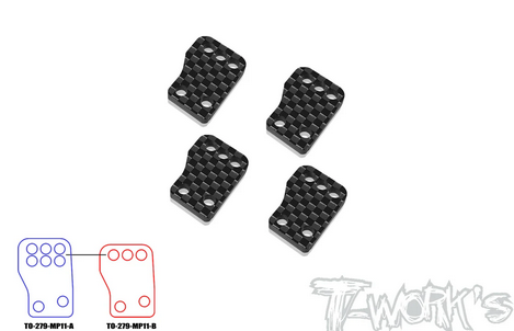 T-Work´s - TO-279-MP11-B Graphite Rear Hubs Link B ( For Kyosho MP11 )