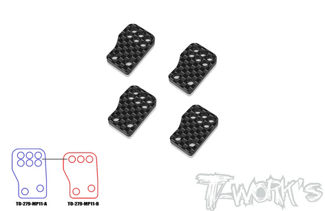 T-Work´s - TO-279-MP11-A Graphite Rear Hubs Link A ( For Kyosho MP11 )