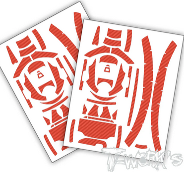 T-Work´s - TS-054R 3D Red Graphite Sticker (For Smartcom Headset) 2pcs.