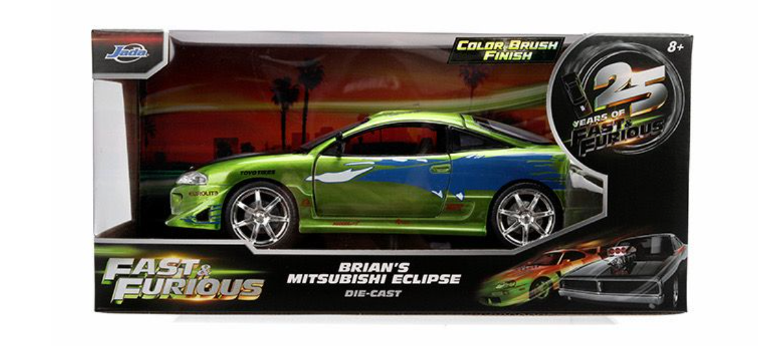 Jada Toys - Fast & Furious BRIAN's Mitsubishi Eclipse - Color Brush, escala 1:24