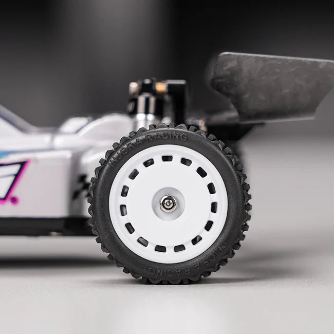 INJORA - Pre-mounted Pin Buggy Tires & Wheels for 1/24 Losi Micro-B (White)