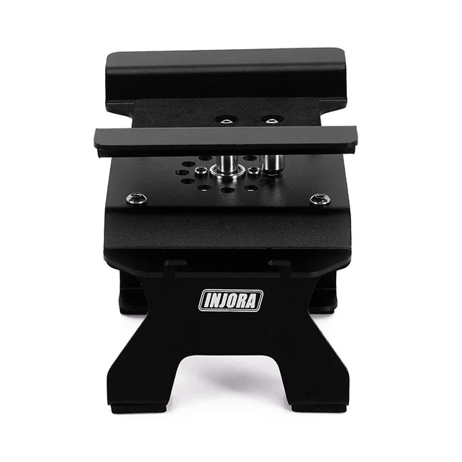 INJORA - Aluminum RC Car Stand with Shock Holder for 1/24 1/18 RC Crawler (BLACK)