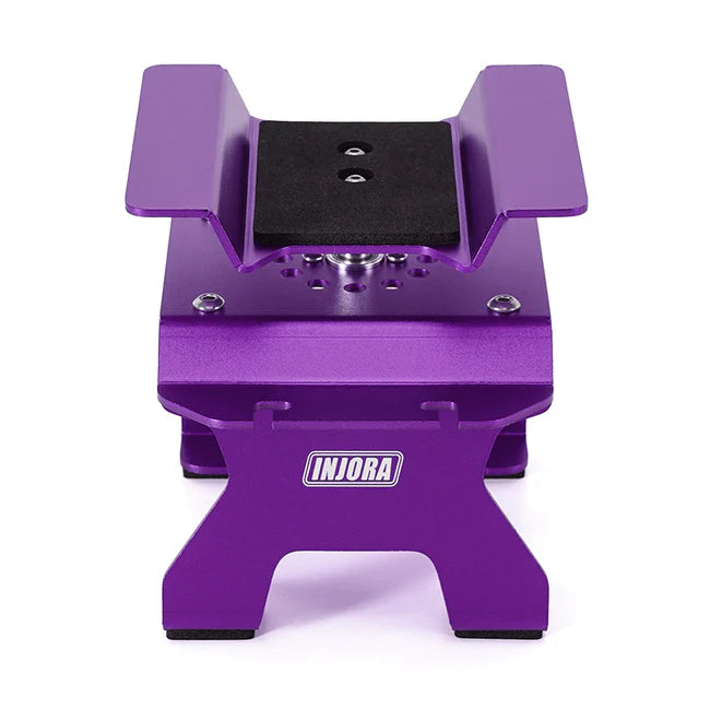INJORA - Aluminum RC Car Stand with Shock Holder for 1/24 1/18 RC Crawler (PURPLE)