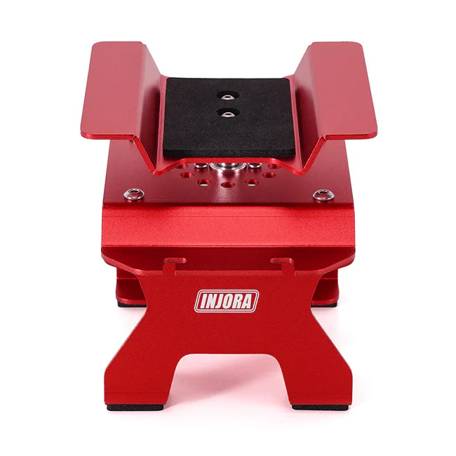 INJORA - Aluminum RC Car Stand with Shock Holder for 1/24 1/18 RC Crawler (RED)
