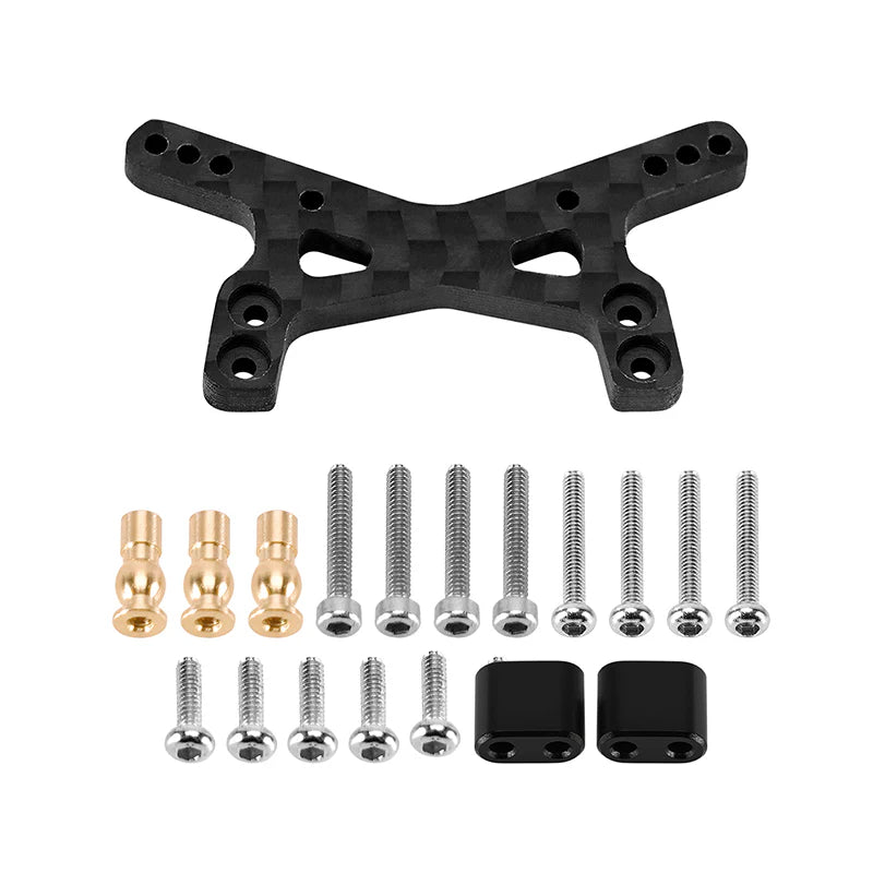 INJORA - Carbon Fiber Shock Towers with Shock Mount Spacer for Losi Micro-B Micro-T