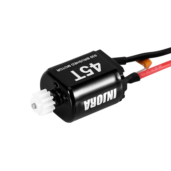 INJORA - 030 Brushed Motor with Mount for Losi Micro-B Micro-T (45T) - Motor with Plastic Pinion