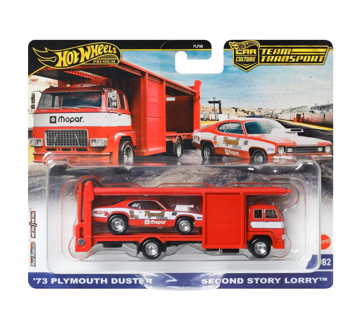 Mattel - Hot Wheels 2025 Team Transport Case G '73 Plymouth Duster & Second Story Lorry #82