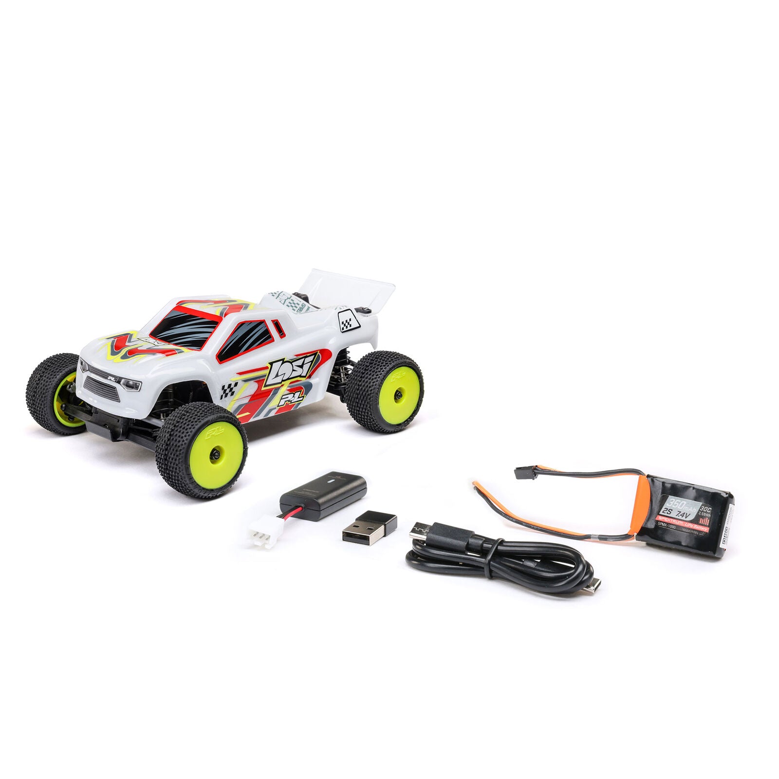 Team Losi - 1/28 Micro-T 2S 2WD RTR Stadium Truck (Battery & Charger Included), White