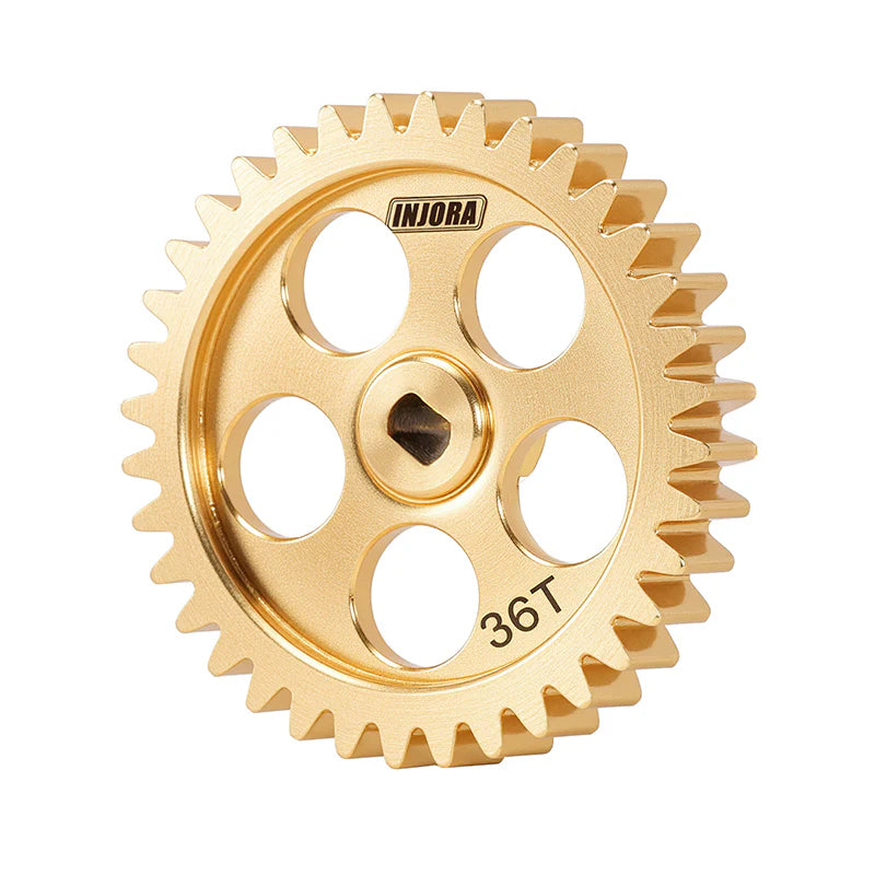 INJORA - Brass Transmission Main Gear with Plastic Motor Pinion for Losi Micro-B Micro-T - 11T/36T Gears (As Stock)
