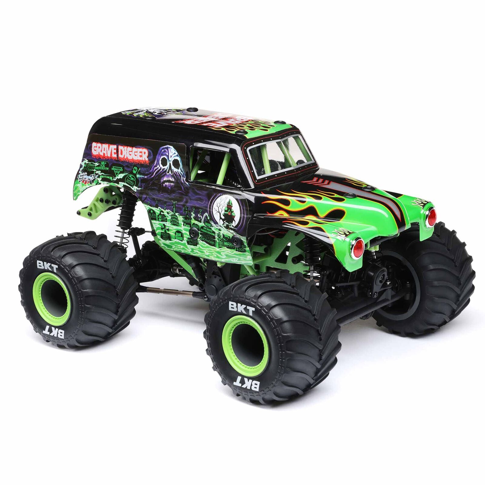 Team Losi - 1/18 Mini LMT Grave Digger 2S 4X4 RTR Brushed Monster Truck (Battery & Charger Included), Green