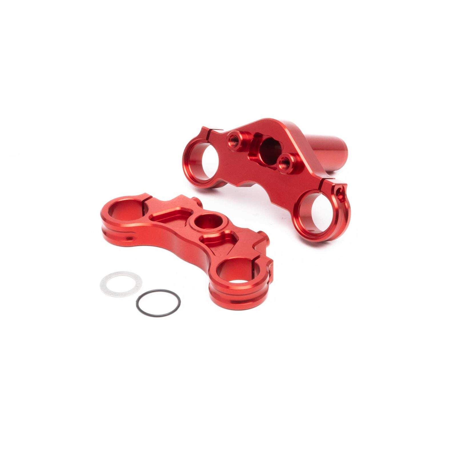 Team Losi - Aluminum Triple Clamp Set, Red: PM-MX/SM