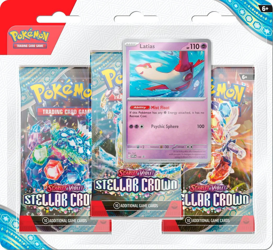 Pokémon TCG: Scarlet & Violet 07 - Stellar Crown Three-Booster Blister - Inglés