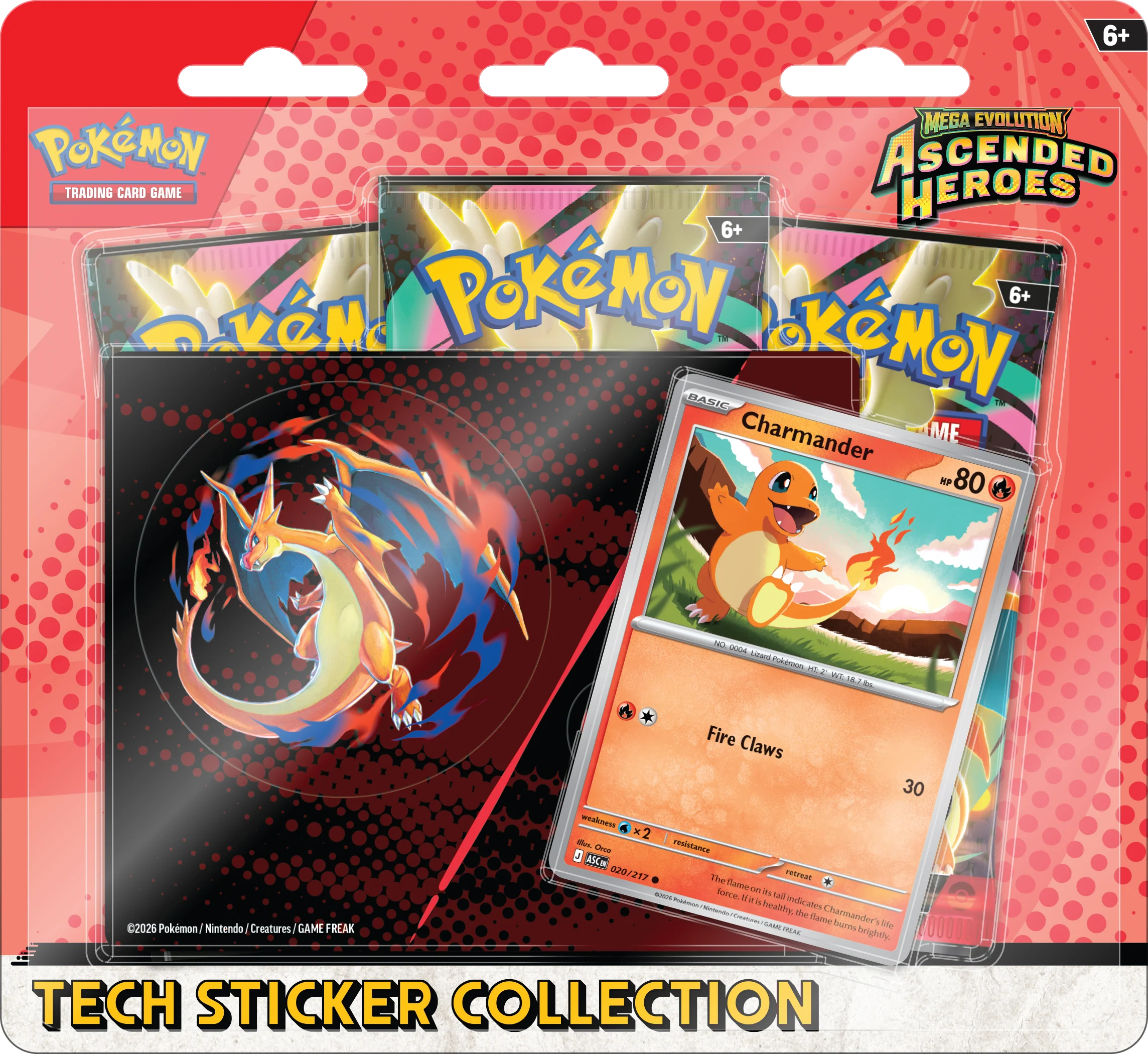 Pokemon TCG: Mega Evolution Ascended Heroes - Tech Sticker Collection (Charmander) (Ingles)