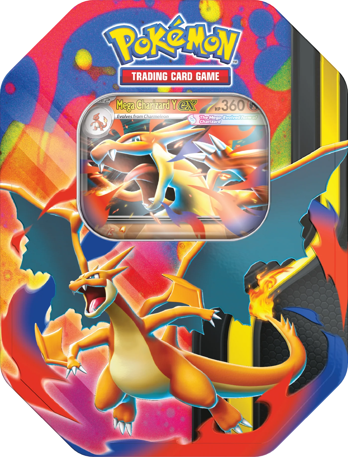 Pokemon TCG: Mega Evolution Tin Case (Mega Charizard Y EX) - Ingles