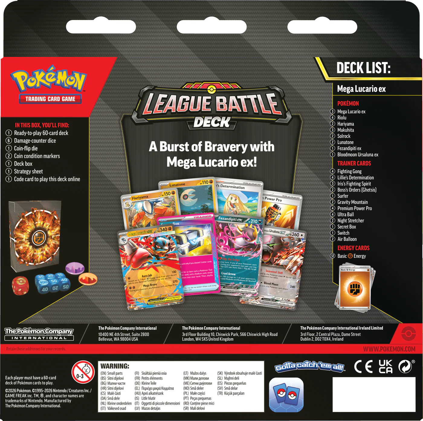 Pokémon TCG: Mega Lucario ex - League Battle Deck
