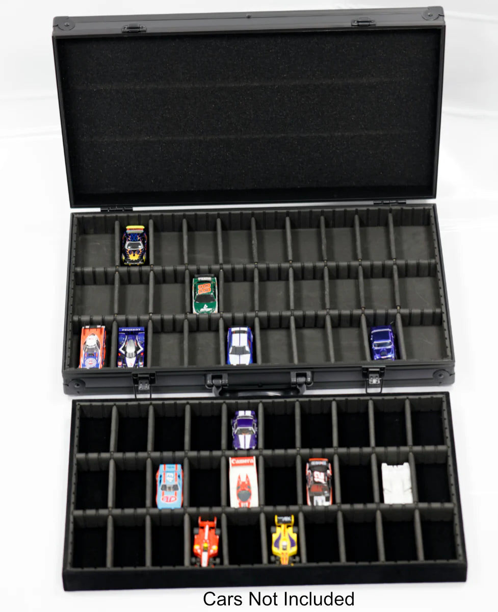 Power Hobby - HO Slot Car Aluminum Carrying Case For AFX Auto World Tyco Aurora Fits 60 cars
