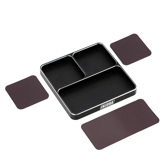 INJORA - 98*98*11mm CNC Aluminum Magnetic Screw Tray (BLACK)