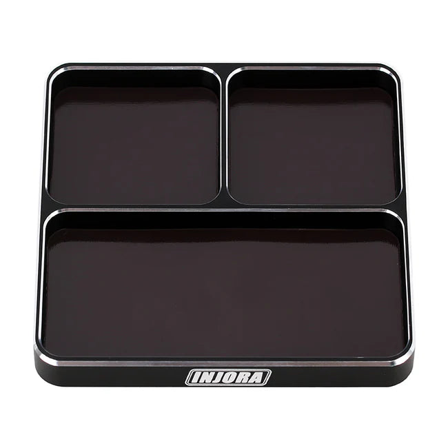 INJORA - 98*98*11mm CNC Aluminum Magnetic Screw Tray (BLACK)