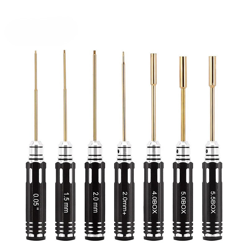 INJORA - 7PCS Hex Screwdrivers Thin Walled Nut Drivers RC Tools Kit for 1/18 1/24 RC Crawlers