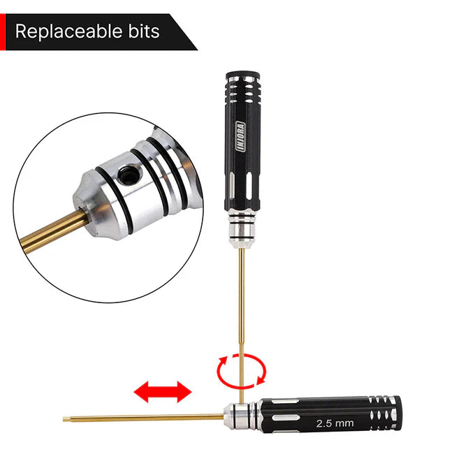 INJORA - 7PCS Hex Screwdrivers Thin Walled Nut Drivers RC Tools Kit for 1/18 1/24 RC Crawlers