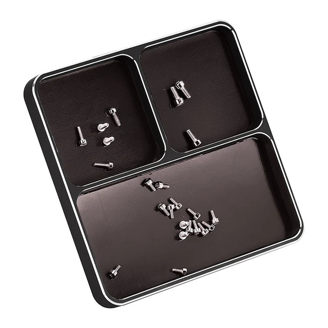 INJORA - 98*98*11mm CNC Aluminum Magnetic Screw Tray (BLACK)