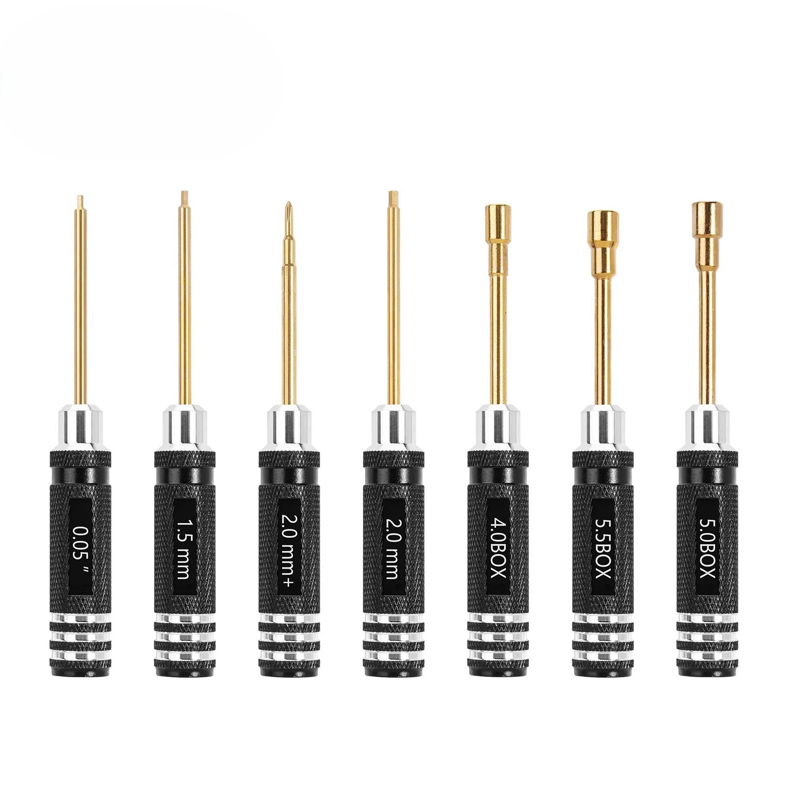 INJORA - 7PCS Short Handle Hex Screwdriver Nut Driver Tools Kit for 1/18 1/24 RC Crawlers