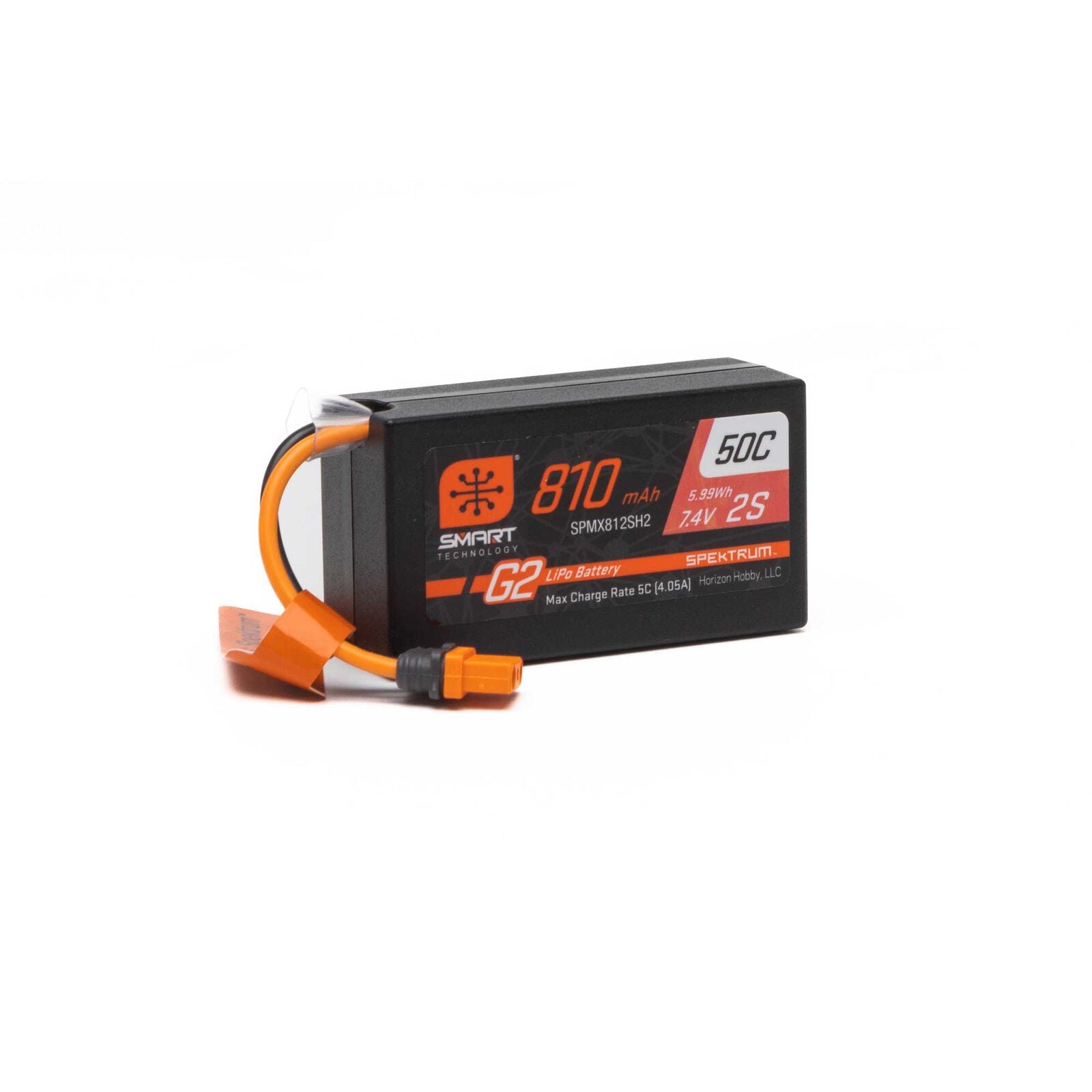 Spektrum RC - 7.4V 810mAh 2S Smart G2 50C LiPo: IC2