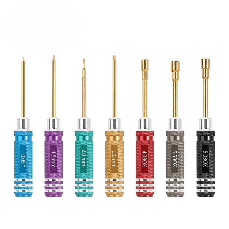 INJORA - 7 Colors Short Handle Hex Screwdriver Nut Driver Tool Kit for 1/18 1/24 RC Crawlers