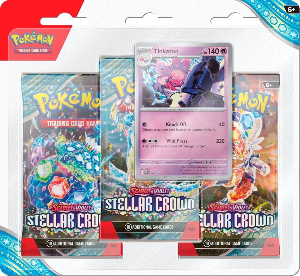Pokémon TCG: Scarlet & Violet 07 - Stellar Crown Three-Booster Blister - Inglés