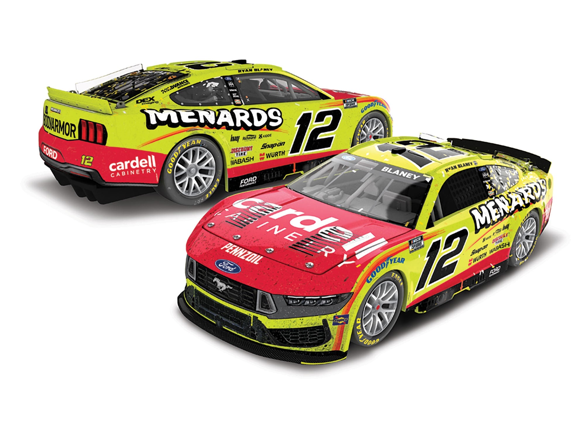 Lionel Racing - Ryan Blaney #12 Menards / Cardell Cabinetry Nashville Win 2025 Mustang, escala 1:64