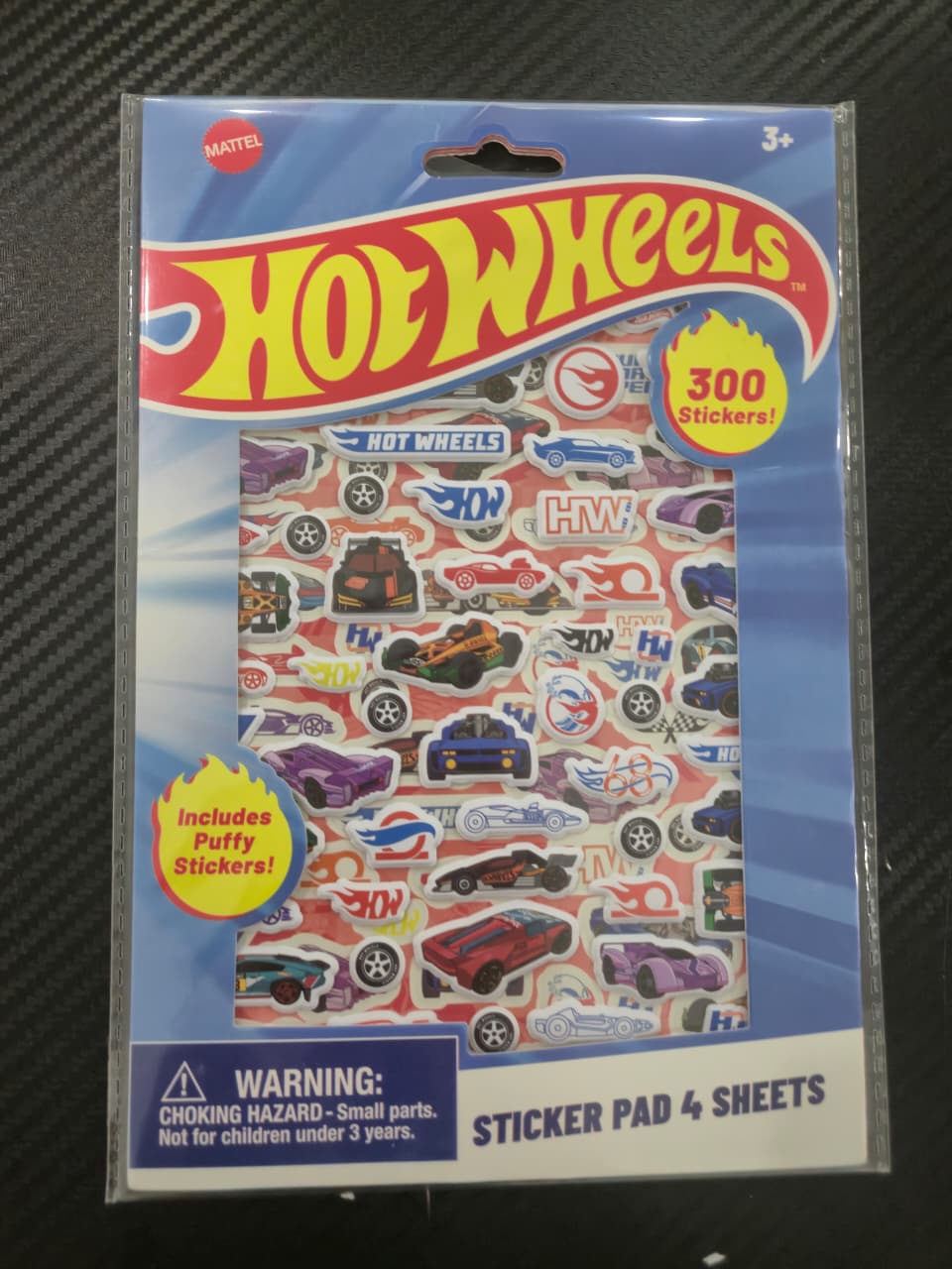 Mattel - Hot Wheels Sticker Book with Puffy Stickers 4 Sheet