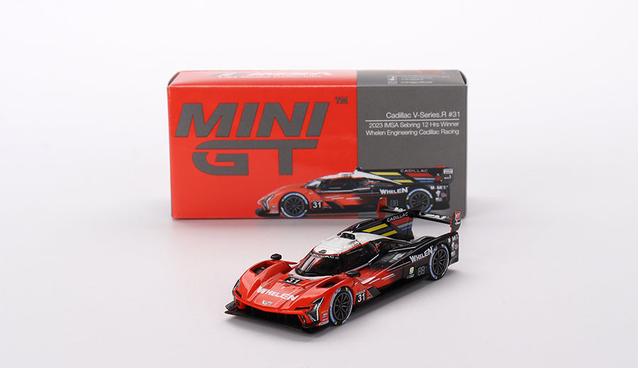 Mini GT - Cadillac V-Series.R #31 Whelen Engineering Cadillac Racing 2023 IMSA Sebring 12 Hrs Winner 1/64