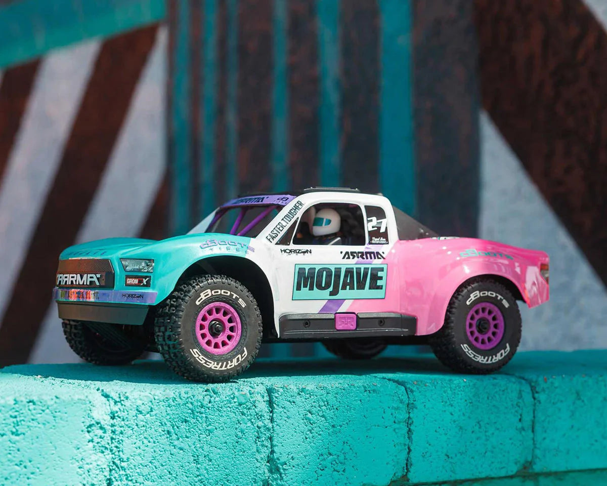 Arrma - 1/16 Mojave Grom 223S DSC 4X4 RTR Brushless Desert Truck, Teal/Pink (Battery & Charger Included)
