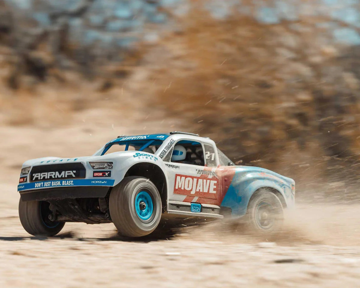 Arrma - 1/16 Mojave Grom 223S DSC 4X4 RTR Brushless Desert Truck, White/Blue (Battery & Charger Included)