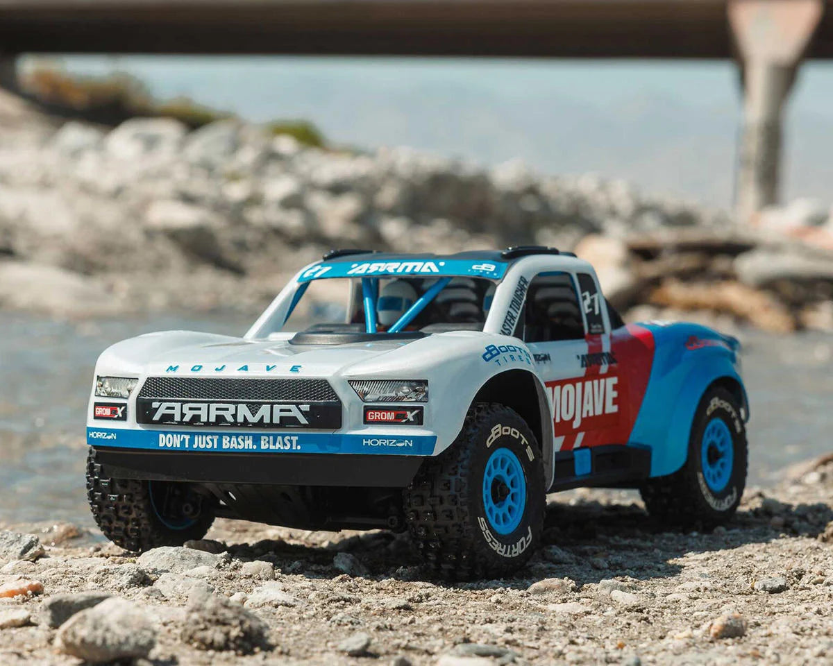 Arrma - 1/16 Mojave Grom 223S DSC 4X4 RTR Brushless Desert Truck, White/Blue (Battery & Charger Included)