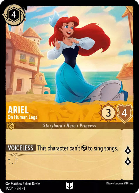 Carta Ariel - On Human Legs,Set The First Chapter, Número de Tarjeta 1 , Color Amber, Rarity Uncommon