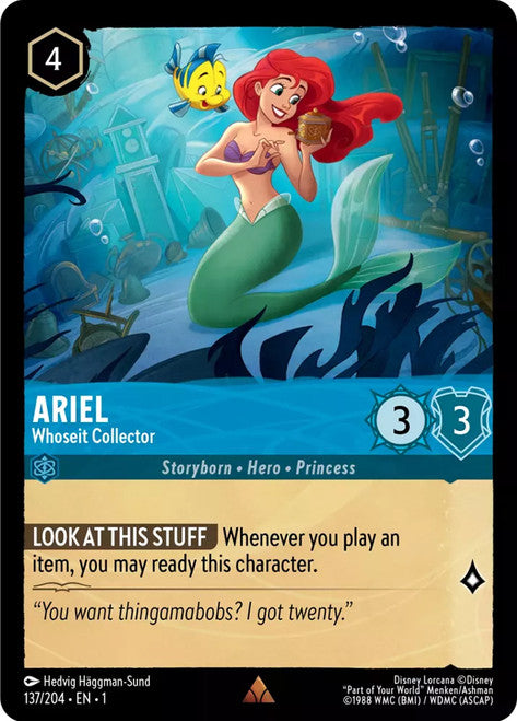 Carta Ariel - Whoseit Collector,Set The First Chapter, Número de Tarjeta 137 , Color Sapphire, Rarity Rare