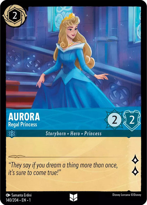 Carta Aurora - Regal Princess,Set The First Chapter, Número de Tarjeta 140 , Color Sapphire, Rarity Uncommon