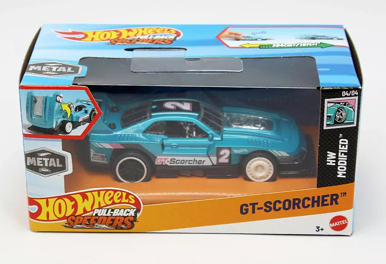 Mattel - Hot Wheels AUTKO HOT WHEELS PULL-BACK SPEEDERS GT-SCORCHER